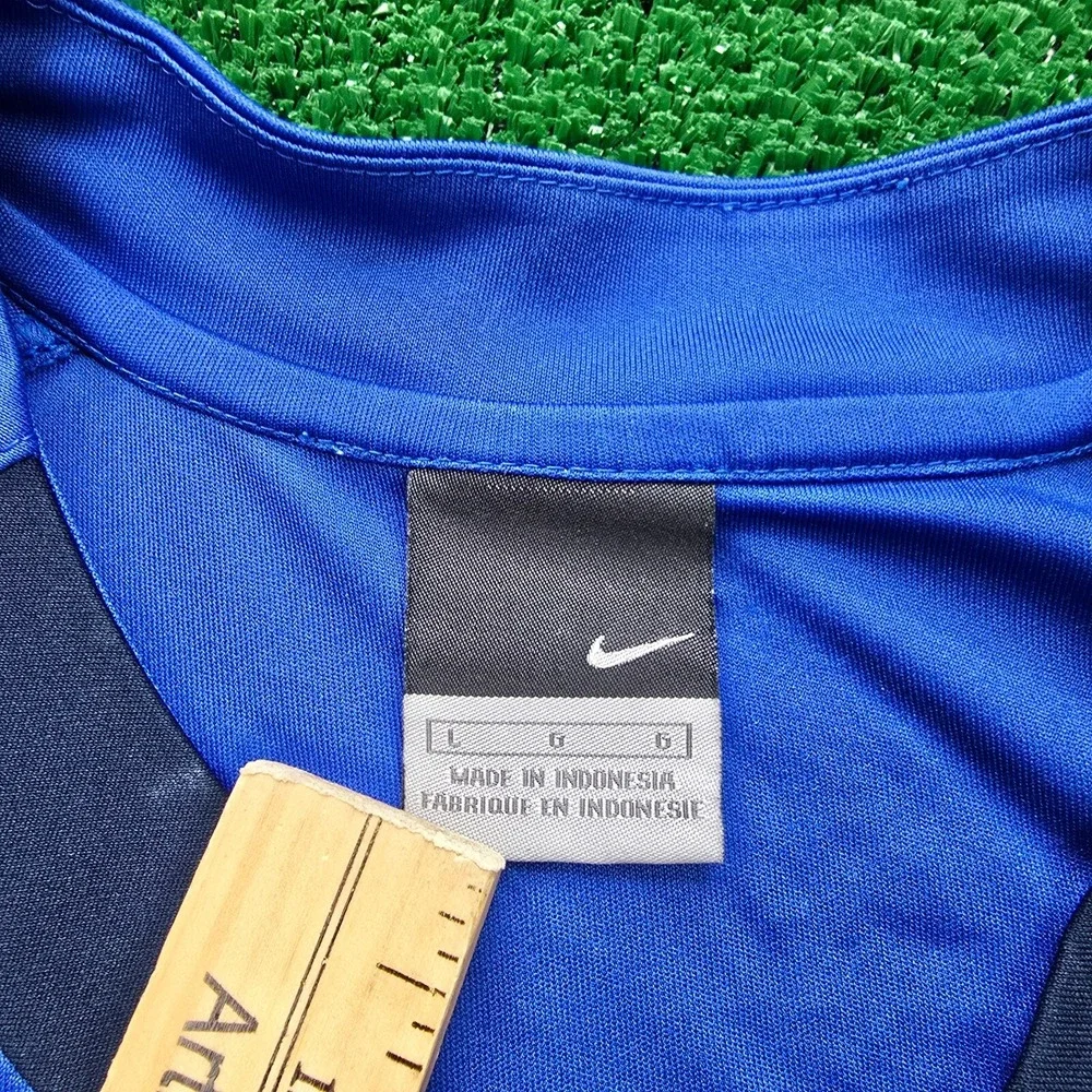 Vintage Nike Total 90 Performance Soccer Jersey Mens Large Blue Short Sleevel